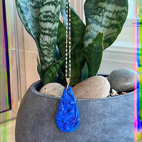 14 karat gold and lapis pendant - Picture 10 of 13